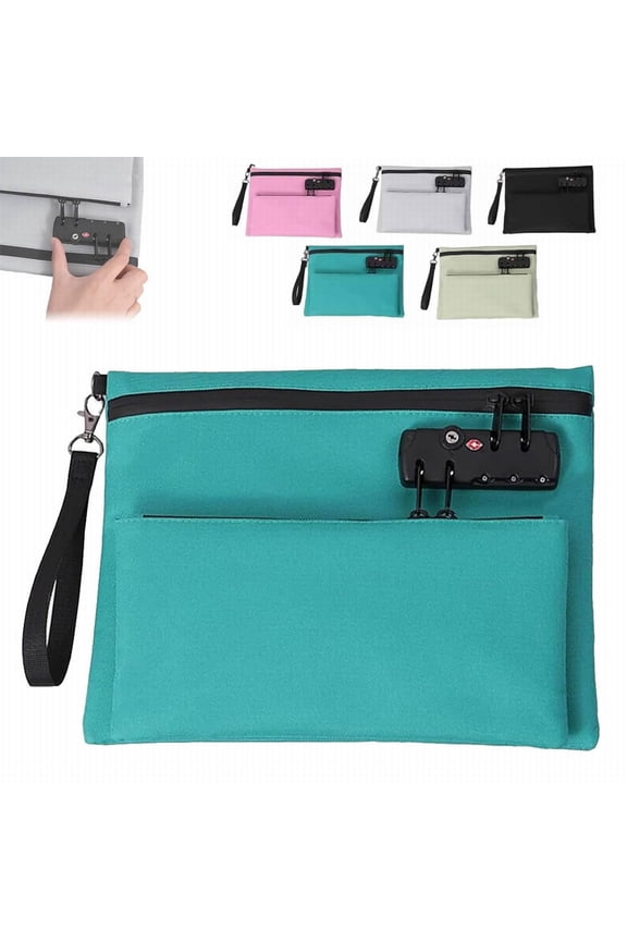 Travel Lock Bag Bag With Lock And Zipper Double Layer Anti Handbag With Combination Men & Women's Locking Accessories For Id Valuable Storage