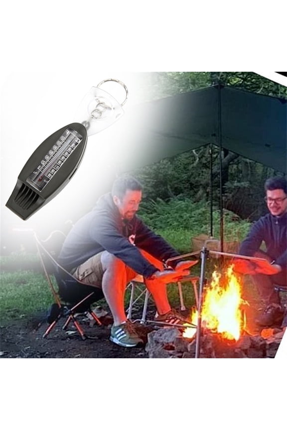 Measuring Tools Whistle Multifunctional 4 In 1 Whistle Magnifier With Key Chain Outdoor Travel Emergency Kit