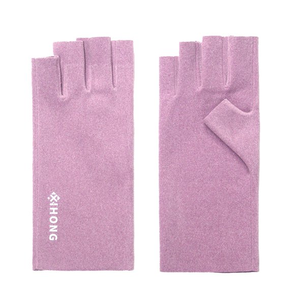 Toolix Women'S Gloves Thin German Velvet Self Heating Leak Finger Office Warm Student Half Finger Manicure Gloves