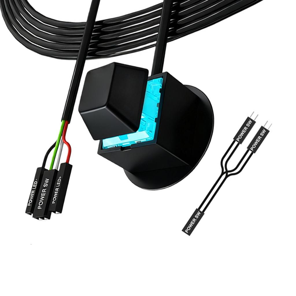 Toolless External PC Power Switches ABS Startup Button Extension Cable ...
