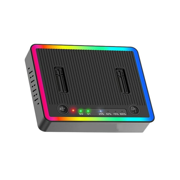 Toolless M.2 Docking Station with Double Bay Double Protocol Solid Disk Reader Supports Offline Cloning USB3.2 20Gbps