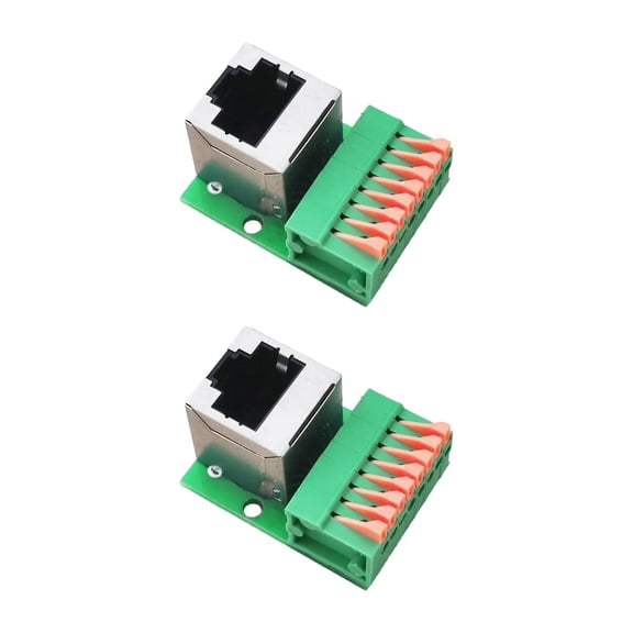 Toolless RJ45 Female Terminals Adapters DIN Rails Mount 8Pin Networking Connectors PCBs Interfaces For Industrial Controls Systems