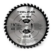 Toolman 7-1/4 5/8 arbor 40T Premium Multifunctional Carbide-Tipped Circular Saw Blade Universal Fit Table Miter Cutting For Wood Chipboard STH003