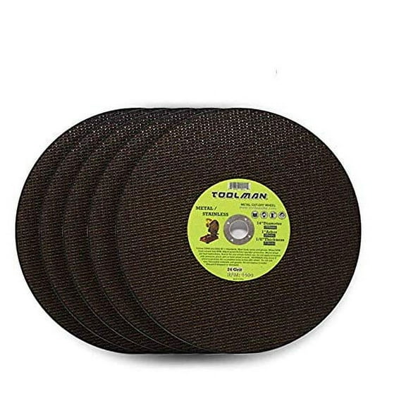 Toolman Premium Cut Off Cutting Wheel Universal fit 5pcs 24 Grit 5400 RPM BTH008