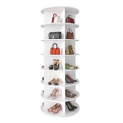Tooloton 7-Tier Revolving Storage Carousel for Shoes & Handbags, White