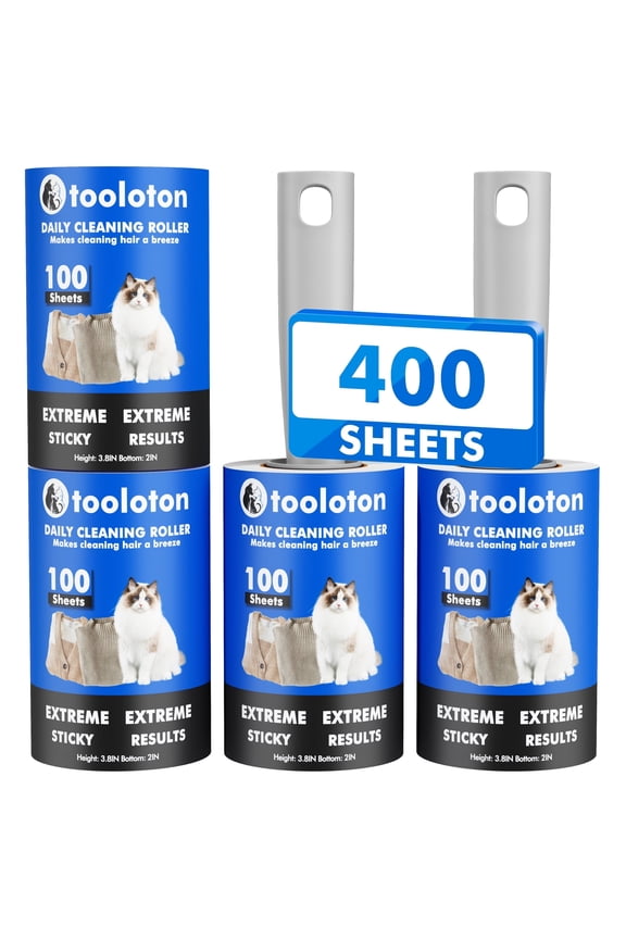 Travel Sticky Lint Roller for Pet Hair, 400 Sheets, 4 Pack