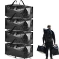 thumbnail image 1 of Tooloton Heavy Duty Moving Bags, Extra Large Storage Totes with Backpack Straps, Strong Handles & Zippers, 4 Pack, Black, 1 of 4