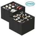 thumbnail image 1 of Tooloton Adjustable Dividers Shoe Organizer for Closet, Compact Storage, Fits 16-32 Pairs, Black, 2 Pack, 1 of 4