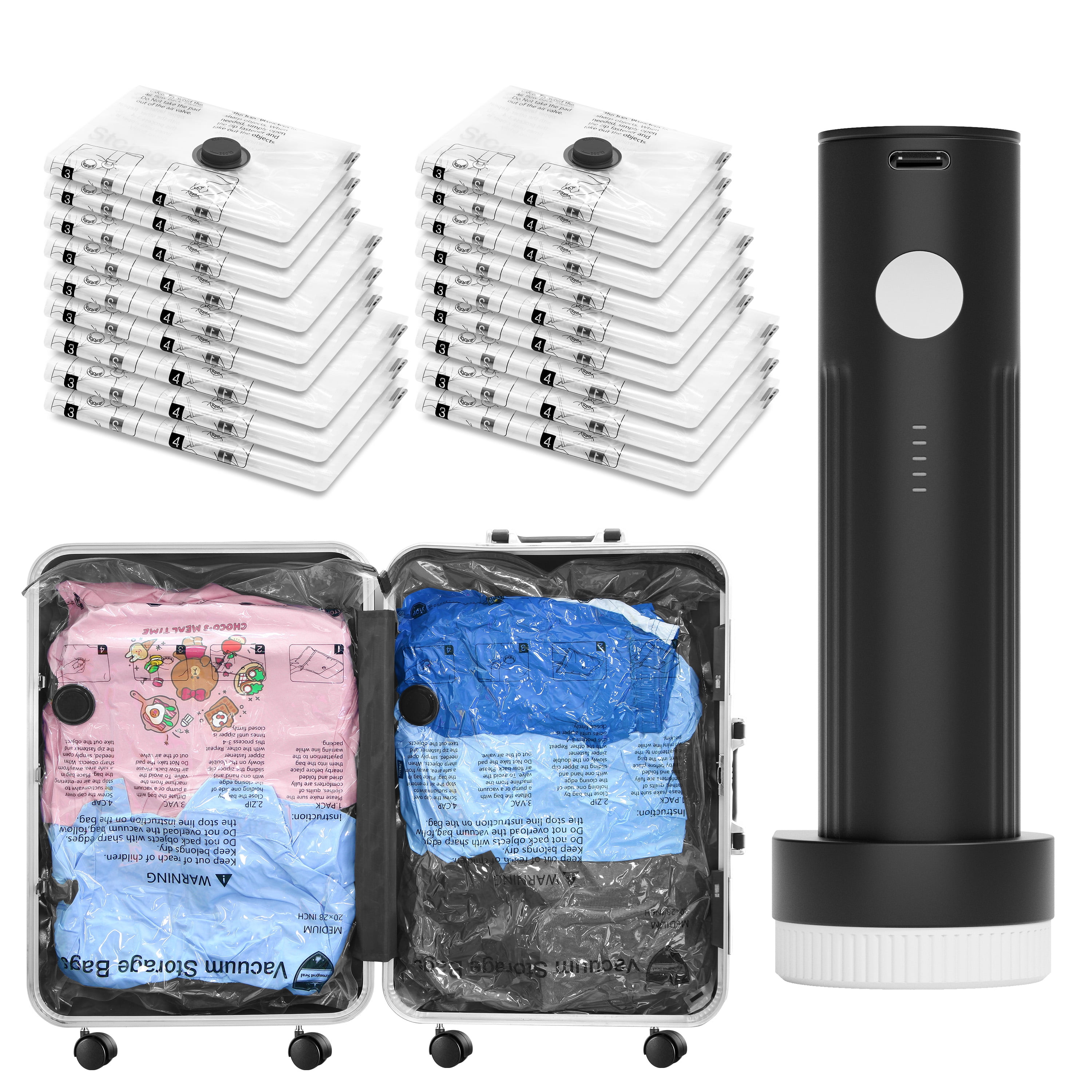 Tooloton Vacuum Bags with Portable Electric Pump, 18 Combo (6L/6M/6S ...