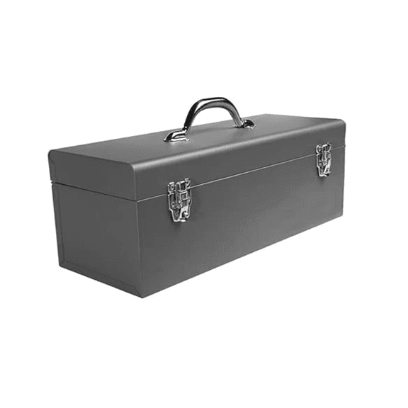 Tools 17" Metal ToolBox - Heavy Duty Portable Tool Box with Organizer Tray and Handle - Solid Metal Locking Latches - Scratch Resistant Finish