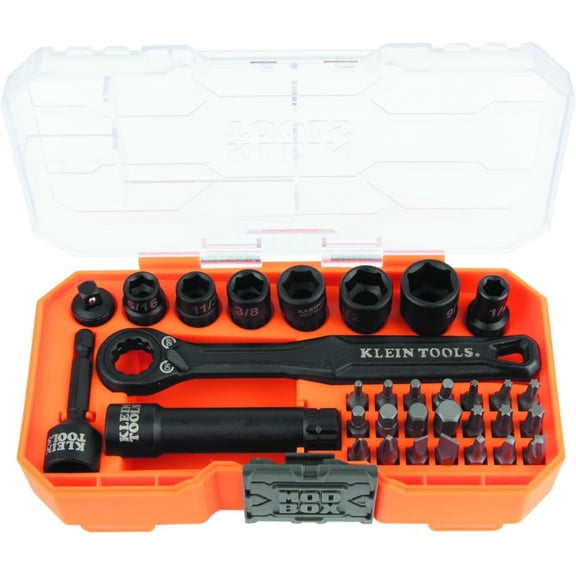 Tools 65300 KNECT 32-Piece Pass Through Socket Set, SAE Impact Set with MODbox Case, 1/4-Inch Drive, Sockets, Bits and Accessories