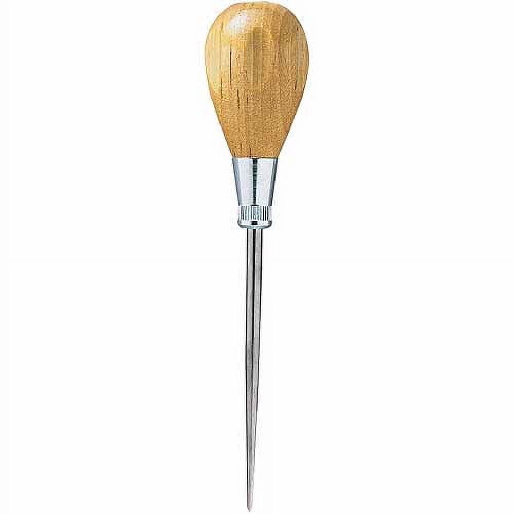 General Tools Scratch Awl Tool with Hardwood Handle - Scribe, Layout Work,  & Piercing Wood - Alloy Steel Blade