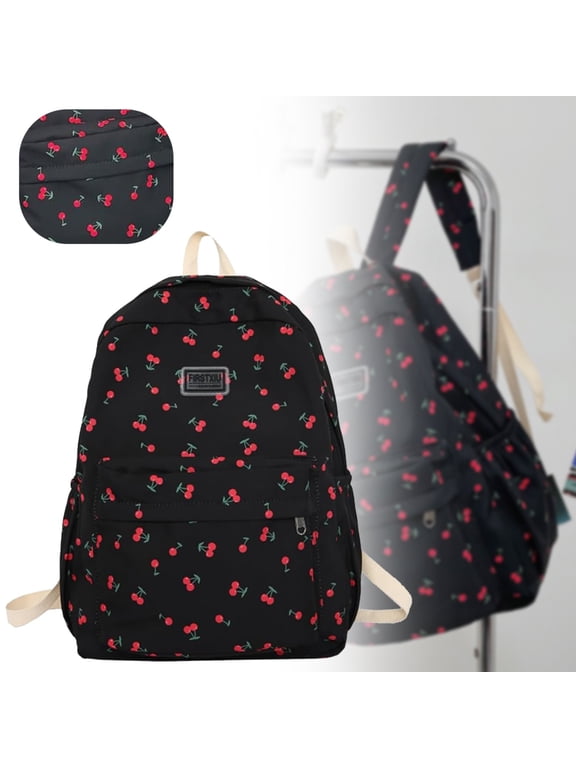 Tools Clearance Sale, Cherry School Bag Black Cherry Backpack Aesthetic Backpack Backpack, 1X Cherry School Bag, By Meiiso