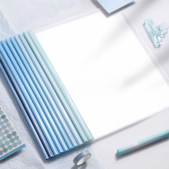 Tools Clearance Sale, Folder Gradient Blue 10 Pack Report Covers With Sliding Bar 7mm Clear Report Covers For A4 and Letter, 10*Folder, By Meiiso