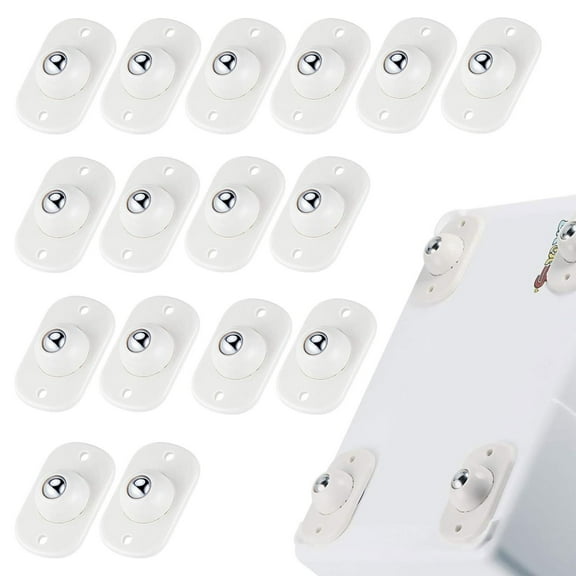 Tools Clearance Sale, Stainless Steel Adhesive Universal Wheel 16Pcs Self Adhesive Mini Caster Wheels Stem Casters Roller Bearing 360° Rotation Wheel, 16×Universal Wheels, By Meiiso