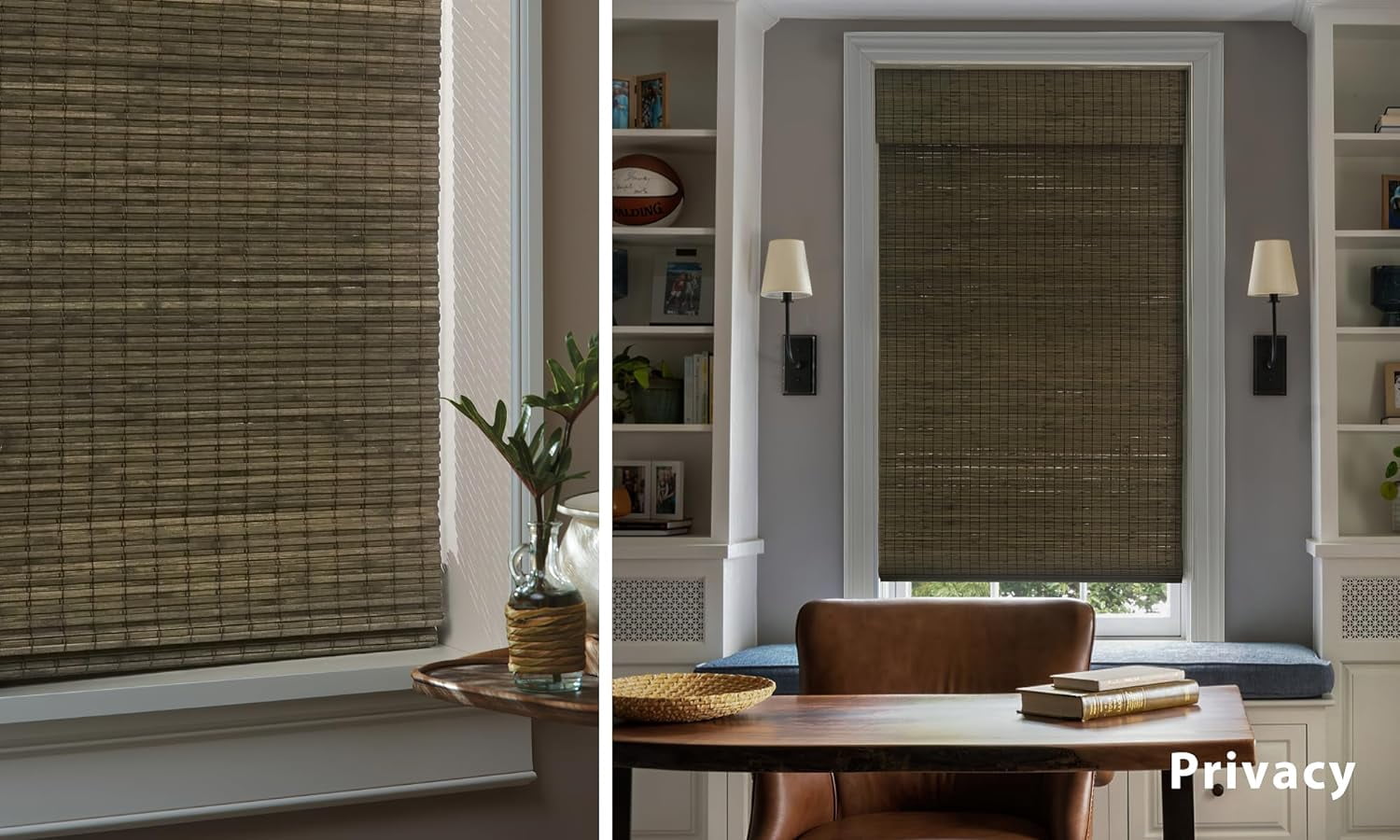 Curated visual reference: Bamboo Blinds For Home Reference: No Tools No Drill Cordless Bamboo Roman Shades Privacy Blinds
