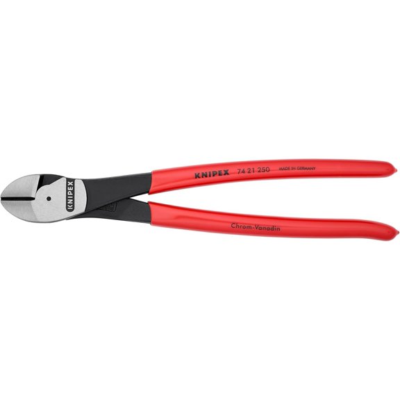 Tools - High Leverage Diagonal Cutters, 12 Degree Angled (7421250SBA), Red, 10 inches | side-cutting-pliers