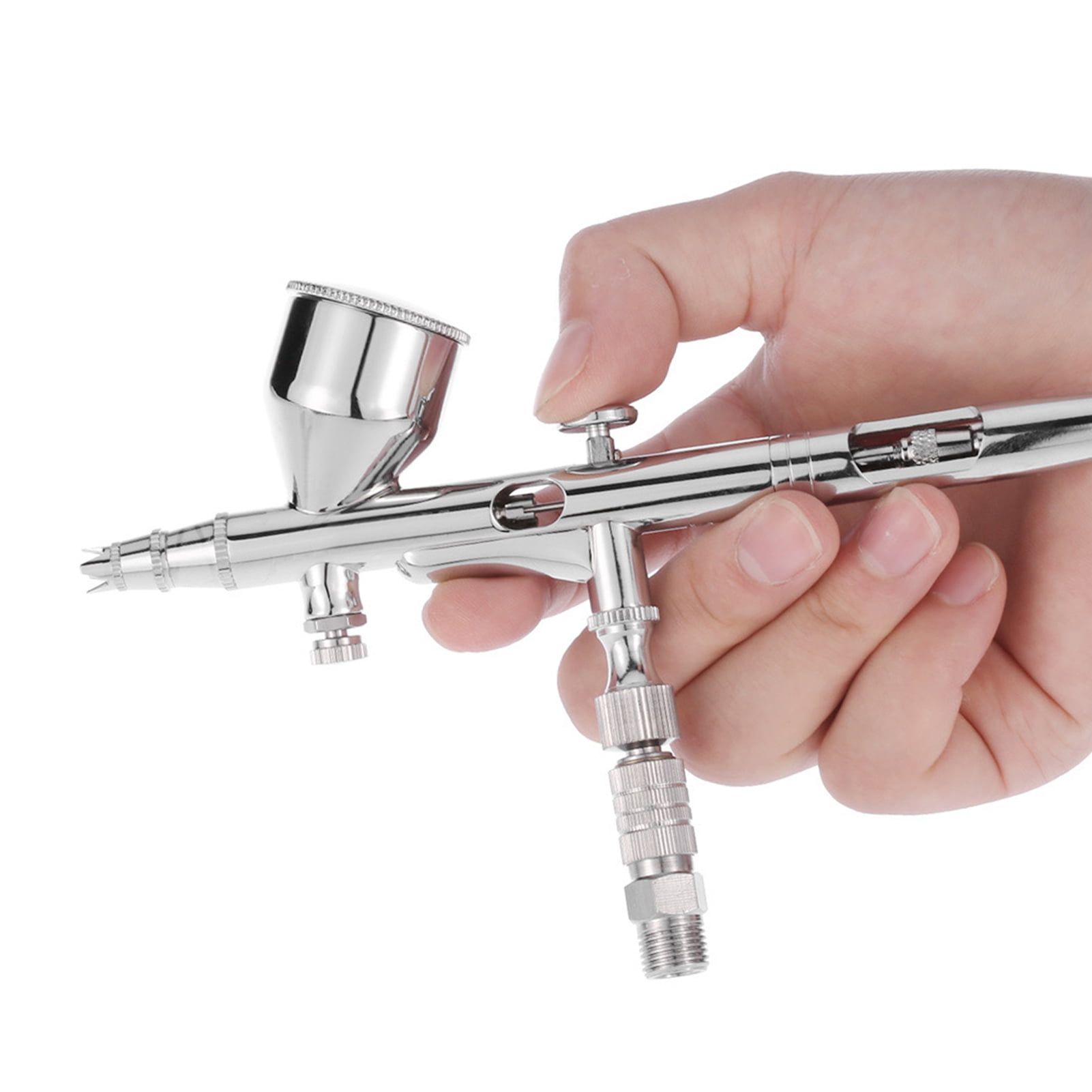 Tools,Model Body Nail Air Brush 0.2/0.3/0.5mm Airbrush Kit Nail Air Brush Art Craft Paint Brush 0.2/0.3/0.5mm 9cc Craft Paint Model Kit Set Feed Paint Model Body Car Art Craft Silver