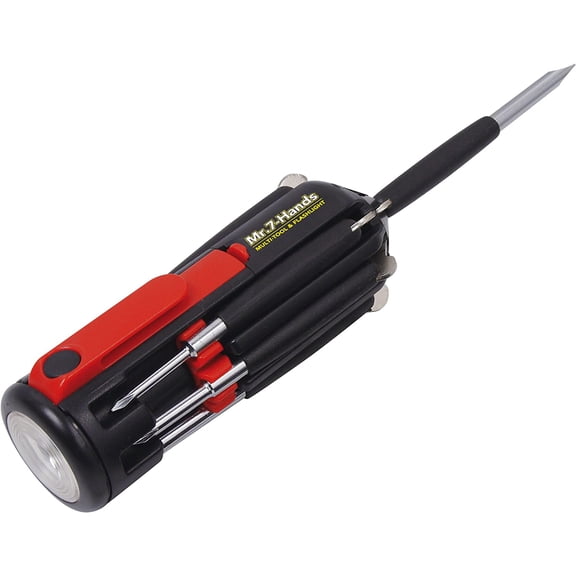 Tools Original Mr. 7-Hands, Multi Hand Tool, All In One Patented , 8 s in 1 Tool with Worklight and Flashlight - Red - DT1719
