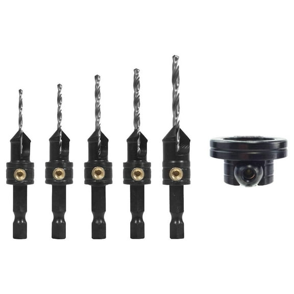 Tools Quick- 5-Pc. Countersink Drill Bit Set with Rotating Depth Stop