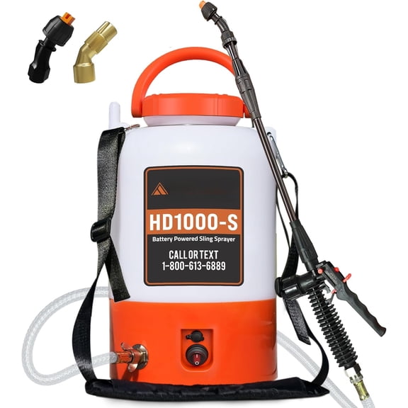 Tools Sprayer 1 Gallon - HD1000-S - Heavy Duty Electric Sprayer for Lawn and Garden Weed/Pest Control, Watering - with , Charger & 2 Nozzles (1 Gallon)