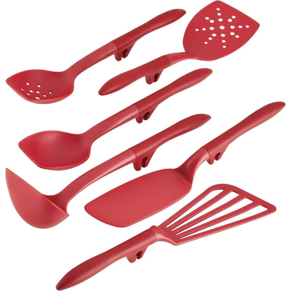 Tools and Gadgets Lazy Tools Nonstick Kitchen/Cooking Utensil Set, 6 Piece - Red