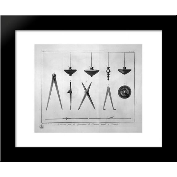 Tools of builder 20x24 Framed Art Print by Piranesi, Giovanni Battista