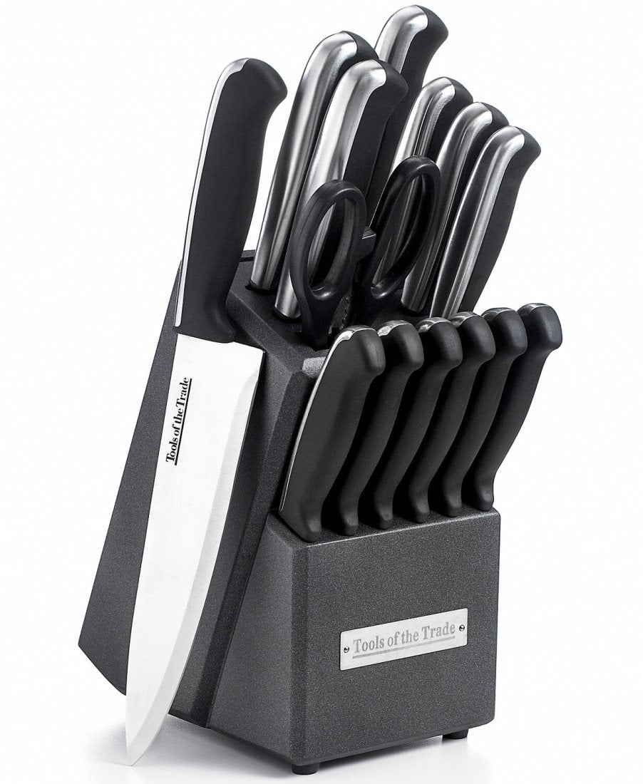 Tools of the Trade All-inclusive 15-Piece Imported Cutlery Set with Shears and Knife Block