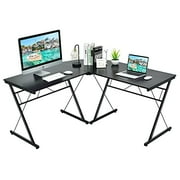 Toolsempire L-Shaped Gaming Desk, 59" Home Office Desk Computer Table Writing Table, Study Table Laptop Desk Writing Workstation Corner Desks for Home Office (Black)
