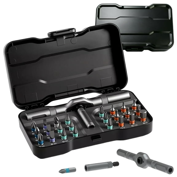 Toolsons Multi Tool Set, 24 in 1 T Handle Ratchet Screwdriver, Multi Tool Set with Ratcheting Wrench Set for Home