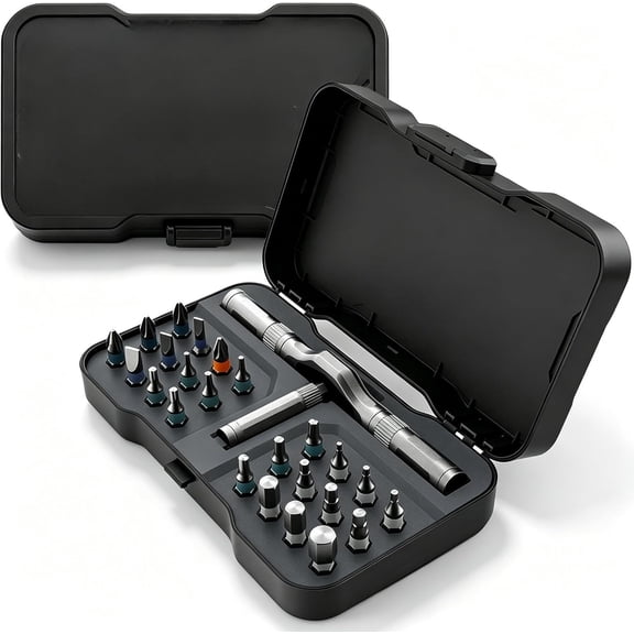 Toolsons Multi Tool Set Ratchet Screwdriver - 24-in-1 Magnetic Bits Set with T Handle Ratchet Screwdriver, Ergonomic Grip & Case