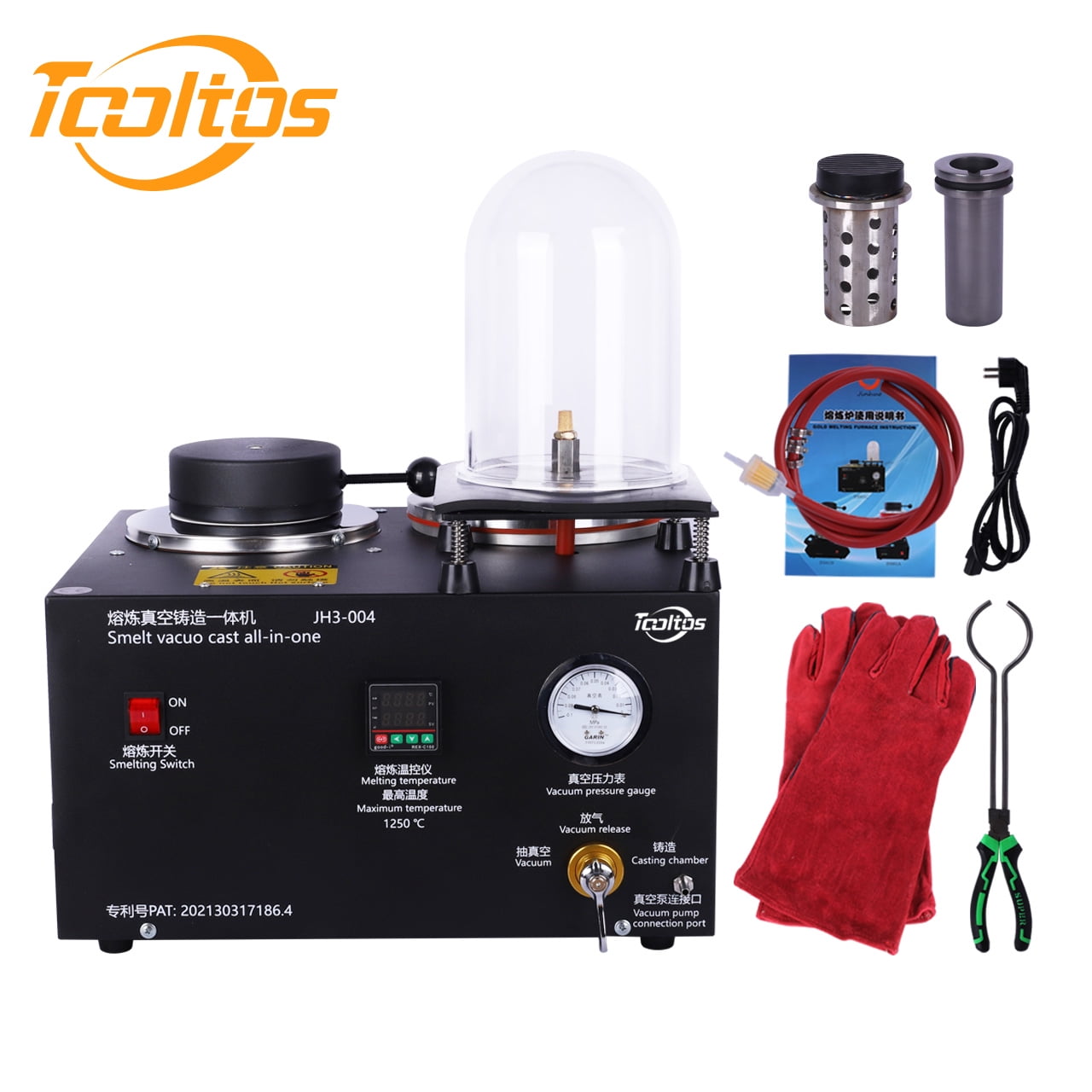 Tooltos Digital Display Jewelry Casting Vacuum Melting Machine