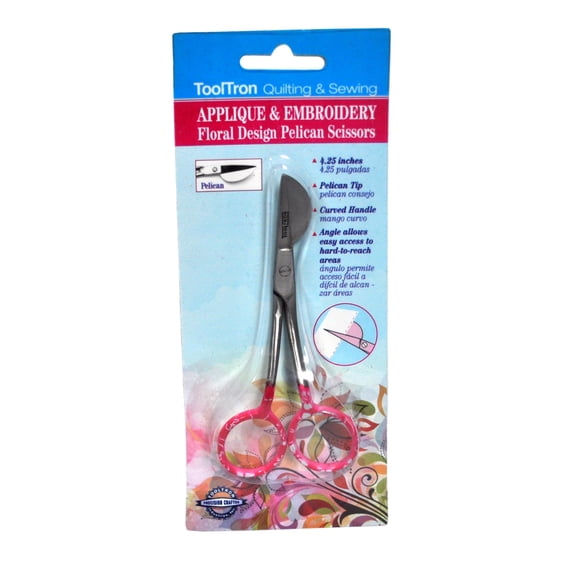 ToolTron Applique and Embroidery Floral Design Pelican Scissors