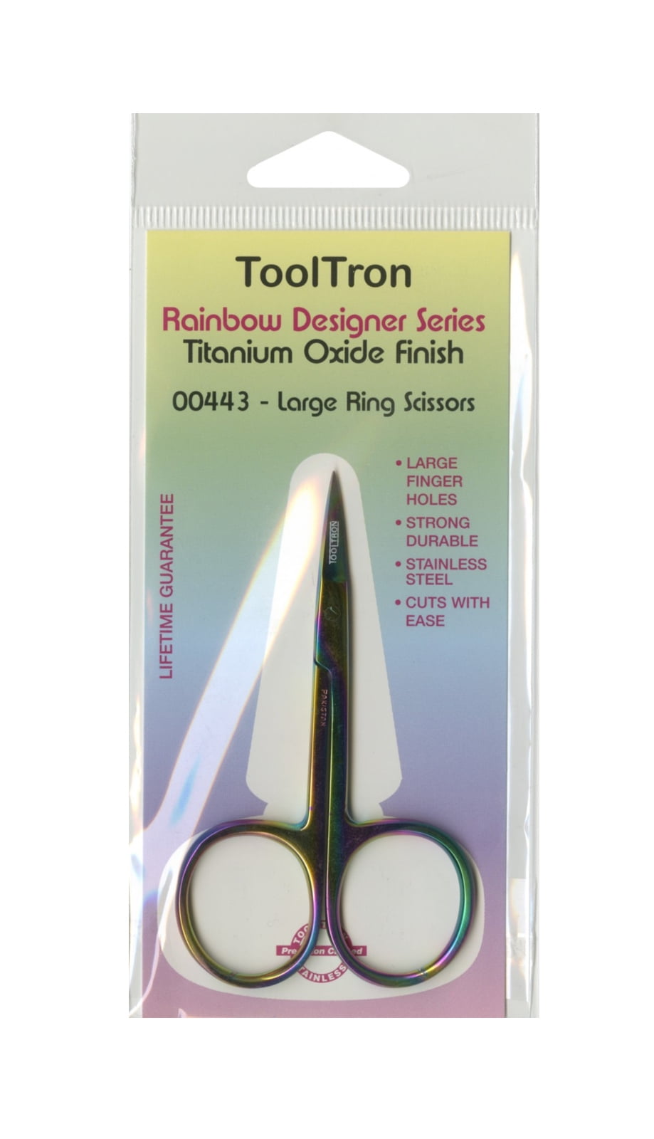 Tooltron Large Ring Scissors Rainbow Titanium Oxide Finish - Walmart.com