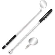 Tooluxe 20731L Telescoping Magnetic Pickup Tool & Inspection Mirror Set, 3 Piece, Telescoping Handle W/Additional Mirror Attachment, Telescoping Magnet Tool, Magnetic Pickup, Telescoping Mirror Tool