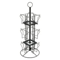 Toolven 3 Tier Rotating Greeting Card Rack Spins 12 Pocket Black Retail Display Holder