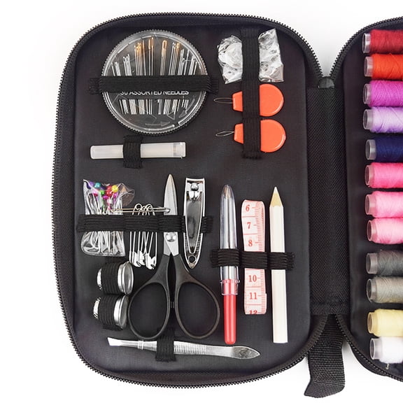Toolven Complete Sewing Kit with 90 Pieces, Portable Oxford Cloth Case, Multi-Color Threads, Needles, Scissors, and More, Perfect for DIY and Repairs