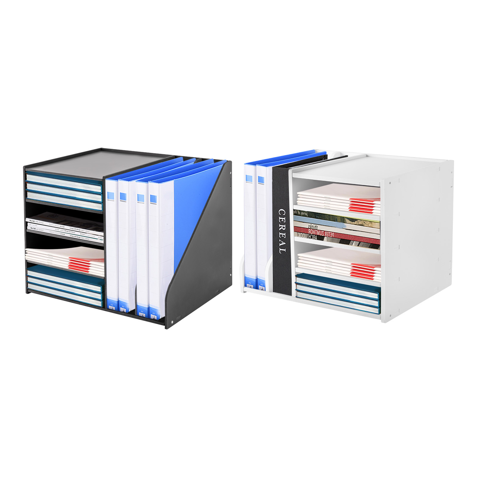 Toolven Durable Desktop File Organiser with 4 Storage Compartments ...