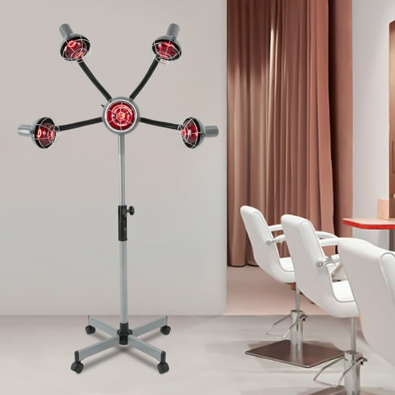 Toolven Perm Machine with Adjustable Height, 750W Infrared Heat Lamps, Adjustable Temperature, Easy to Move and Clean, Ideal for Hair Conditioning and Salon Use