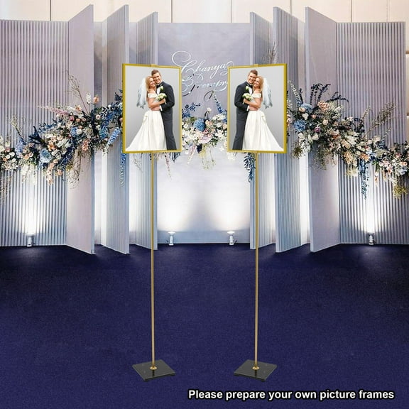 Toolven Roadway Wedding Stand with Adjustable Height, Marble Base, High Load Capacity, Easy Assembly, Wedding & Event Display Stand, Durable Steel Frame
