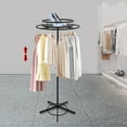 thumbnail image 1 of Toolven Round Garment Rack with 360° Rotation, Adjustable Height, and Dual Display Tiers, Perfect for Retail Counter and Shop Displays, 1 of 7