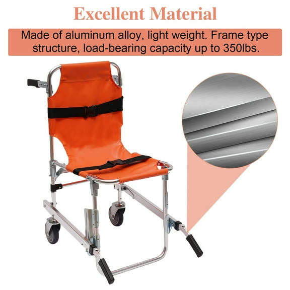 Toolven Stair Climbing Chair with Safety Straps and Foldable Design for Emergency Evacuation and Patient Transfer