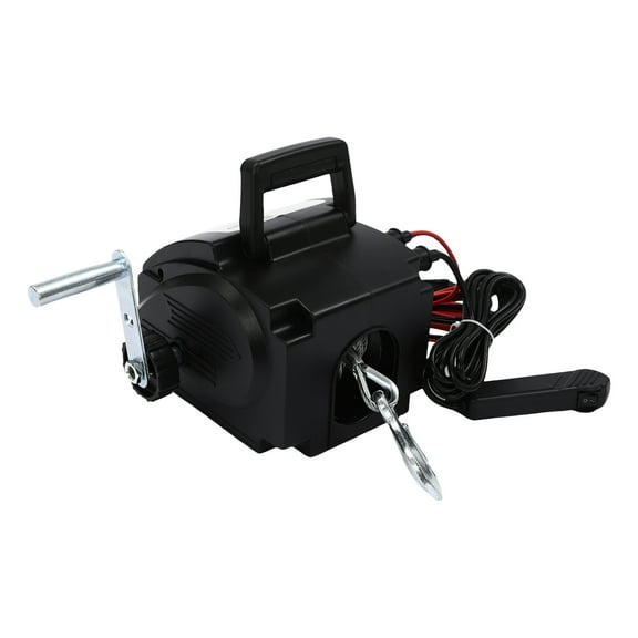 Toolven Truck Trailer Boat 12V 300W Portable Electric Winch 2000LB Remote Towing Hitch