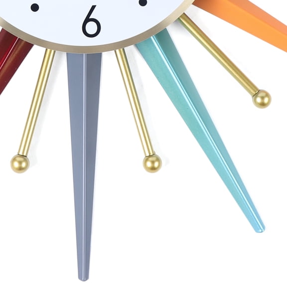 Toolven Unique Wall Clock Artistic Sun Shape, Quiet Non-Ticking Design, Perfect for Living Room, Bedroom, or Office
