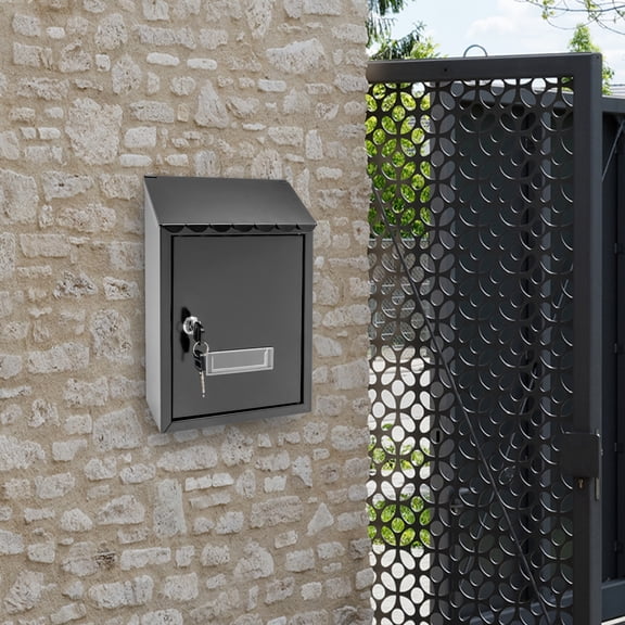 Toolven Wall-Mount Mailbox Durable Galvanized Iron, Secure Lock, Modern Design, Rain-Proof