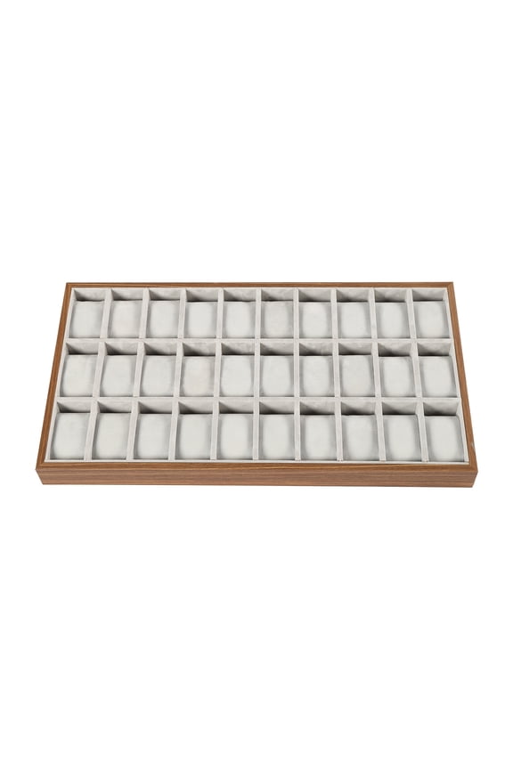Watch Storage Box Display Case 30-Compartment Wooden Organizer for Watches, Bracelets, and Jewelry