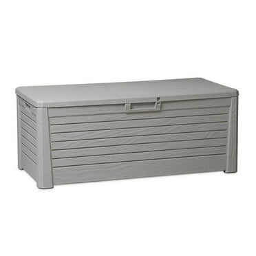 Open Box Toomax Florida Deck Storage Box Bench for Furniture, 145 Gallon (Grey)