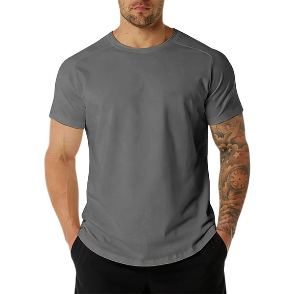 Toome Men's Athletic Fit Short Sleeve T-Shirts, 4-Way Stretch Crewneck Basic Tees, Lightweight Breathable Casual Workout Shirts