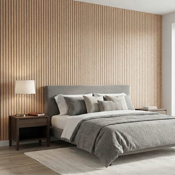 Toome Thickened Wood Slat Wall Panels Peel and Stick, 3D Realistic Wood Plank Wallpaper for Interior Wall Decorï¼15.7"x118"