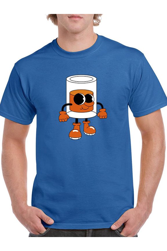 Toon Style Glass W Beverage. T-Shirt Men -Image by Shutterstock, Male Large